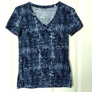 Sonoma Everyday Tee, Blue Floral V-Neck T-Shirt